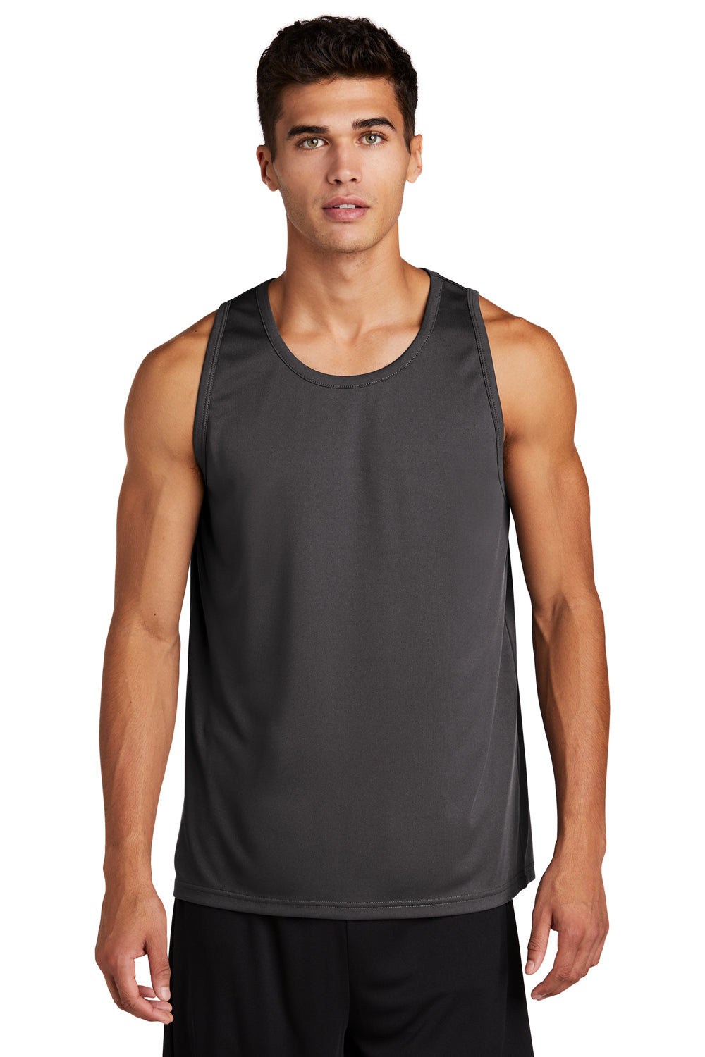 Sport-Tek ST356 Mens Competitor Moisture Wicking Tank Top Iron Grey Model Front