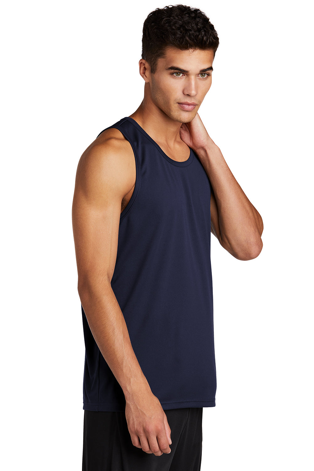 Sport-Tek ST356 Mens Competitor Moisture Wicking Tank Top True Navy Blue Model 3q