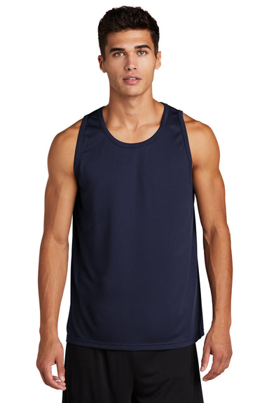 Sport-Tek ST356 Mens Competitor Moisture Wicking Tank Top True Navy Blue Model Front