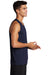 Sport-Tek ST356 Mens Competitor Moisture Wicking Tank Top True Navy Blue Model Side