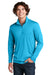 Sport-Tek ST357 Mens Competitor Moisture Wicking 1/4 Zip Sweatshirt Atomic Blue Model Front