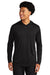 Sport-Tek ST358 Mens Competitor Moisture Wicking Long Sleeve Hooded T-Shirt Hoodie Black Model Front