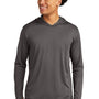 Sport-Tek Mens Competitor Moisture Wicking Long Sleeve Hooded T-Shirt Hoodie - Iron Grey