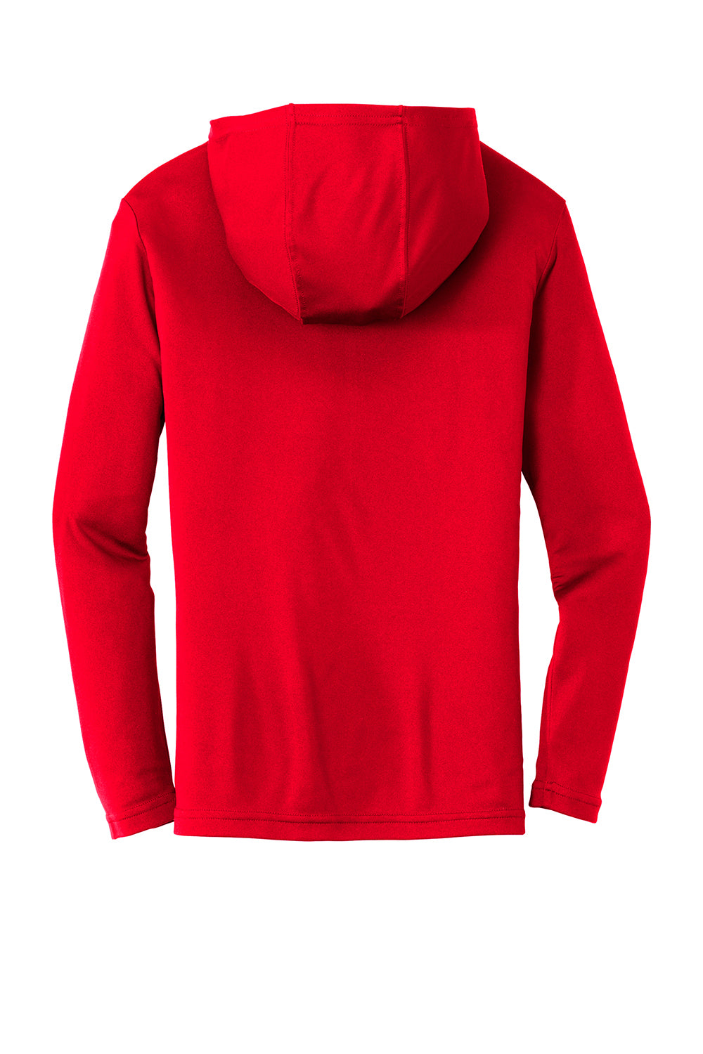 Sport-Tek ST358 Mens Competitor Moisture Wicking Long Sleeve Hooded T-Shirt Hoodie True Red Flat Back