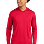 Sport-Tek Mens Competitor Moisture Wicking Long Sleeve Hooded T-Shirt Hoodie - True Red