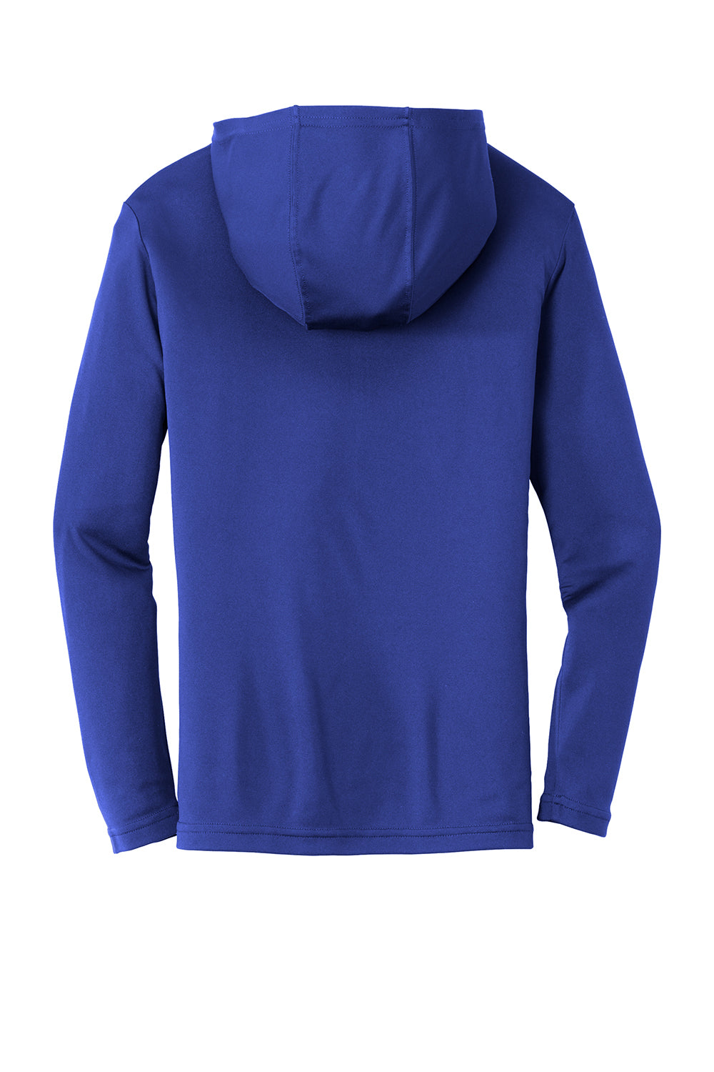 Sport-Tek ST358 Mens Competitor Moisture Wicking Long Sleeve Hooded T-Shirt Hoodie True Royal Blue Flat Back