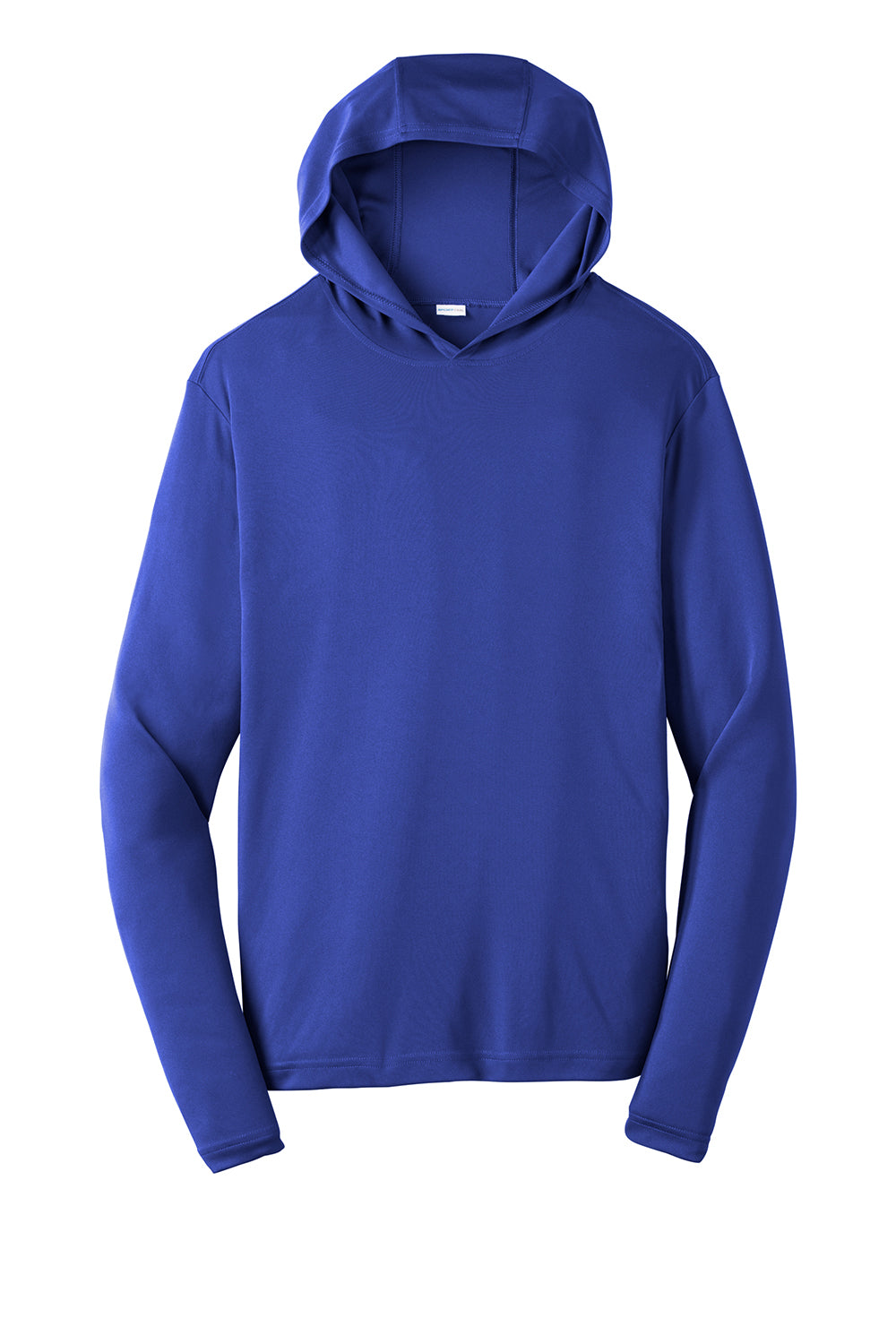 Sport-Tek ST358 Mens Competitor Moisture Wicking Long Sleeve Hooded T-Shirt Hoodie True Royal Blue Flat Front