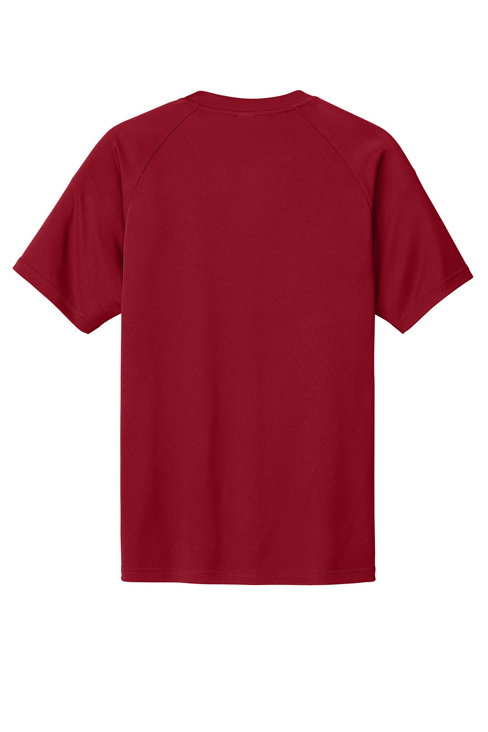 Sport-Tek ST359 Mens PosiCharge Competitor 2 Button Short Sleeve Henley Deep Red Flat Back