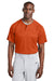 Sport-Tek ST359 Mens PosiCharge Competitor 2 Button Short Sleeve Henley Deep Orange Model Front