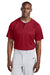 Sport-Tek ST359 Mens PosiCharge Competitor 2 Button Short Sleeve Henley Deep Red Model Front