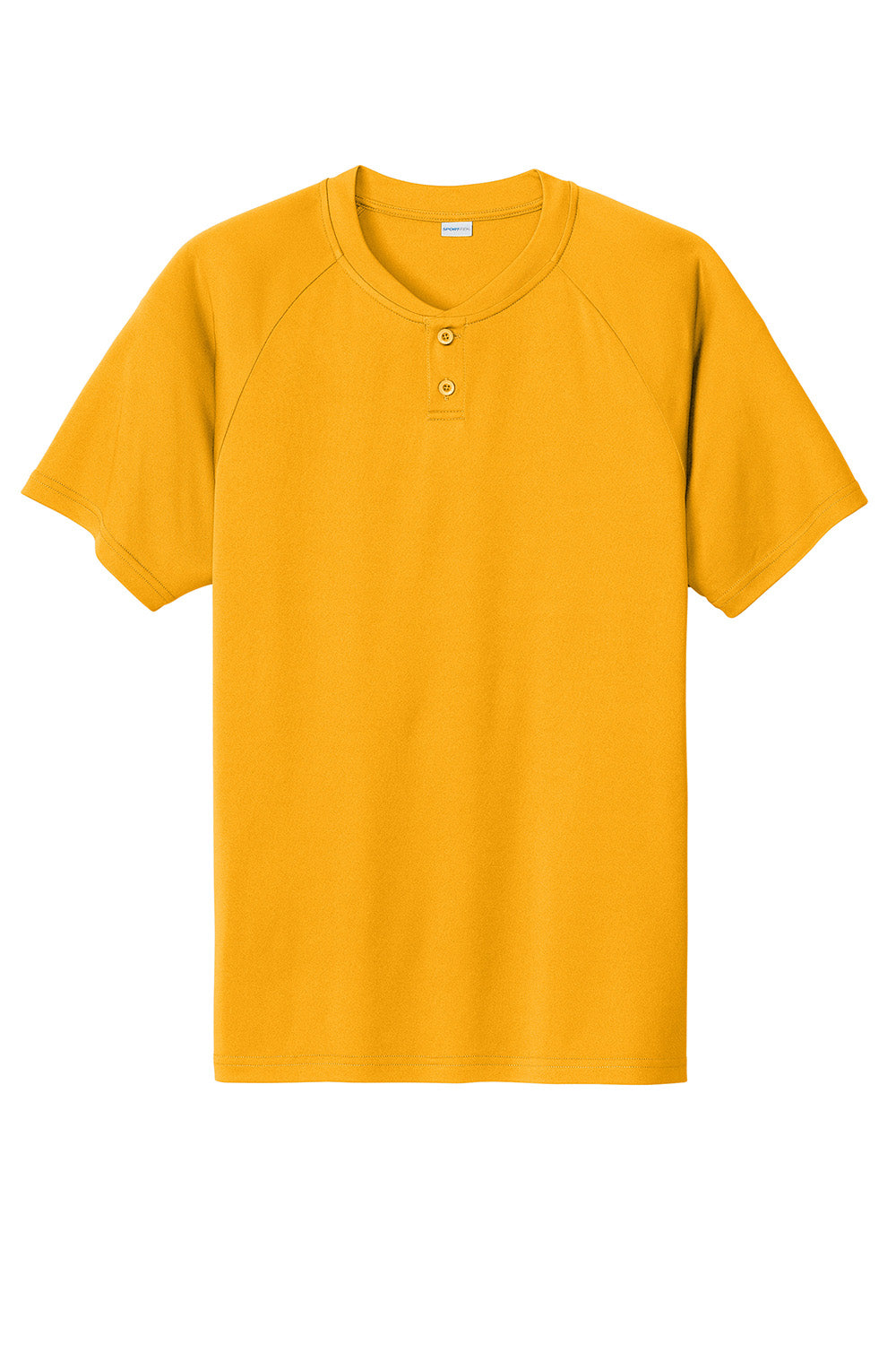 Sport-Tek ST359 Mens PosiCharge Competitor 2 Button Short Sleeve Henley Gold Flat Front