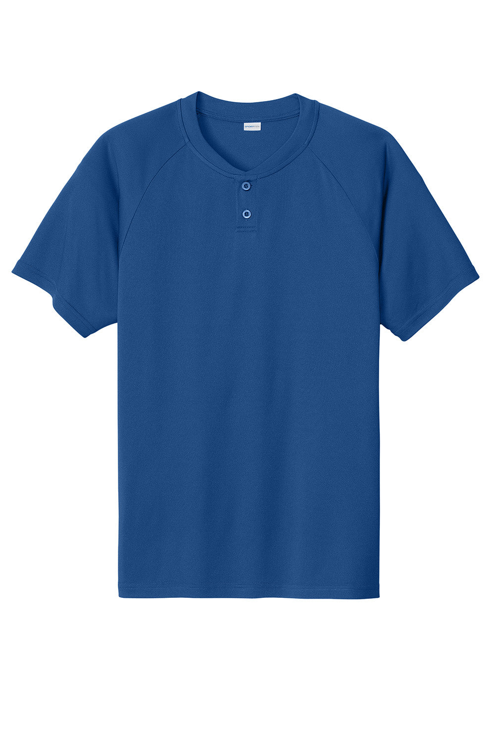 Sport-Tek ST359 Mens PosiCharge Competitor 2 Button Short Sleeve Henley Royal Blue Flat Front