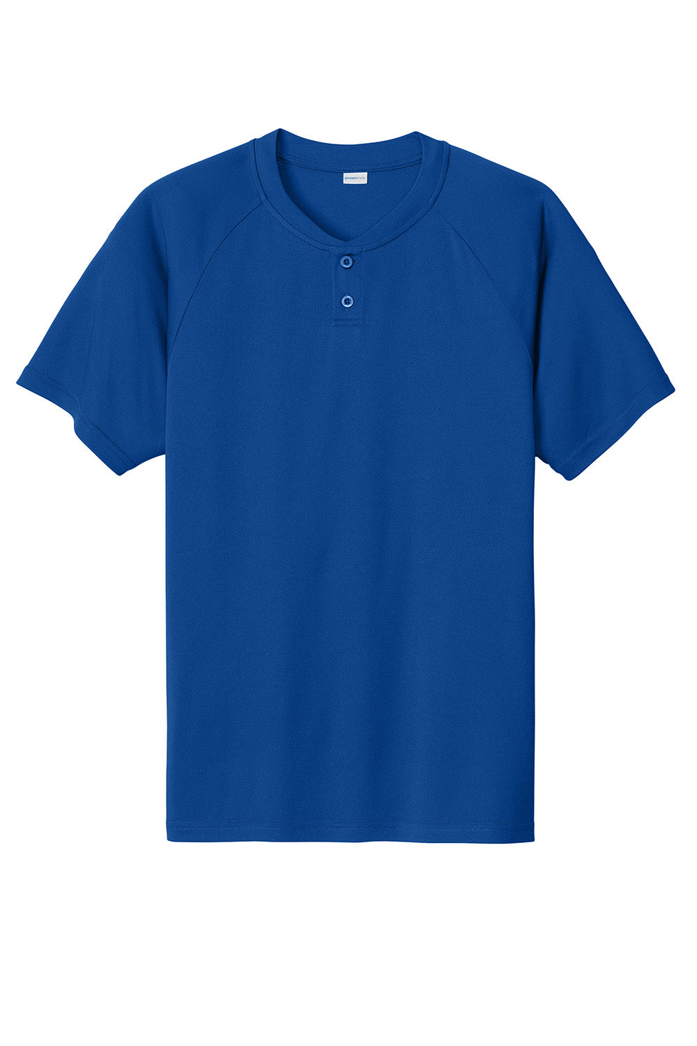 Sport-Tek ST359 Mens PosiCharge Competitor 2 Button Short Sleeve Henley True Royal Blue Flat Front