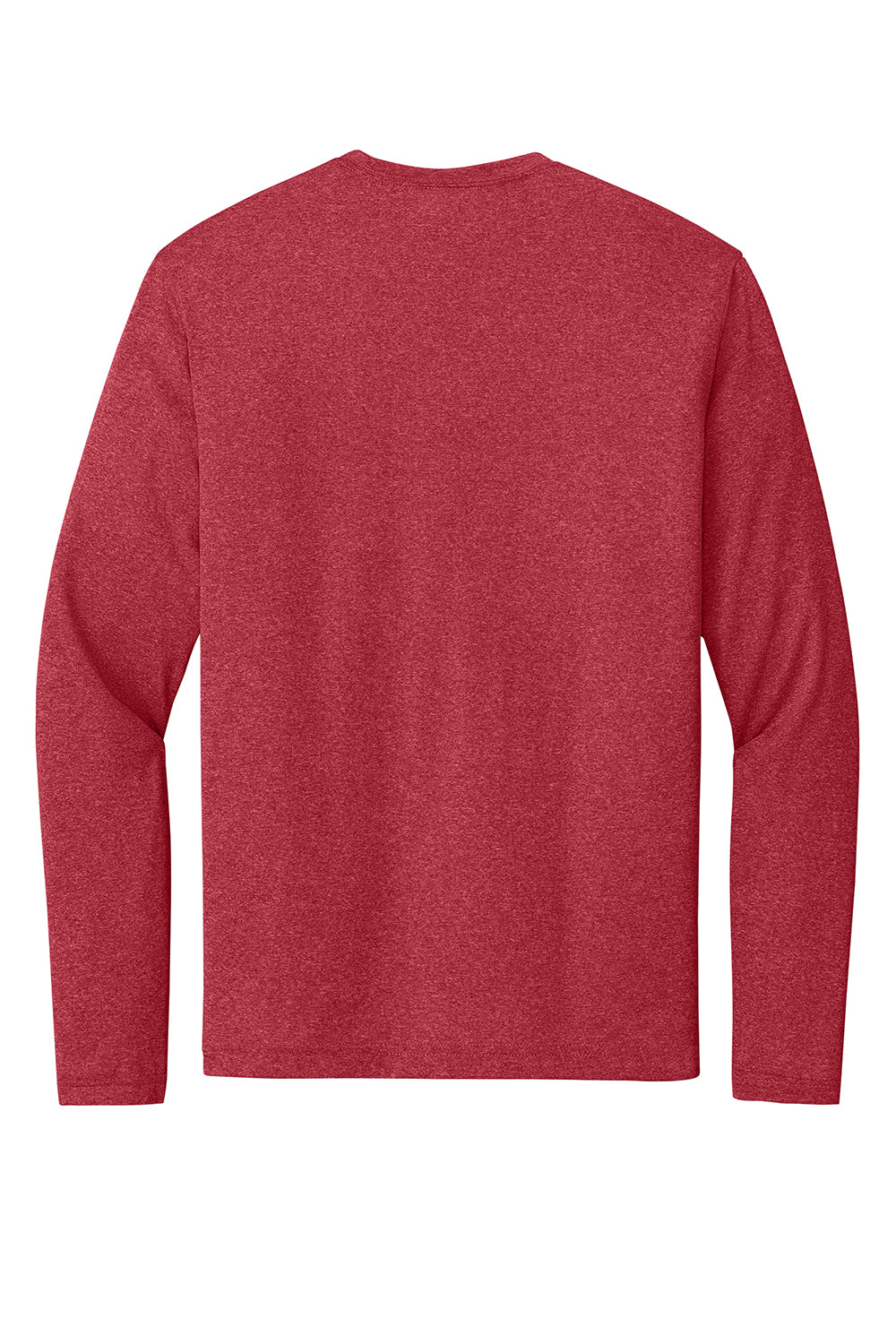 Sport-Tek ST360LS Mens Contender Heather Moisture Wicking Long Sleeve Crewneck T-Shirt Heather Scarlet Red Flat Back