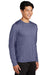 Sport-Tek ST360LS Mens Contender Heather Moisture Wicking Long Sleeve Crewneck T-Shirt Heather True Navy Blue Model 3q