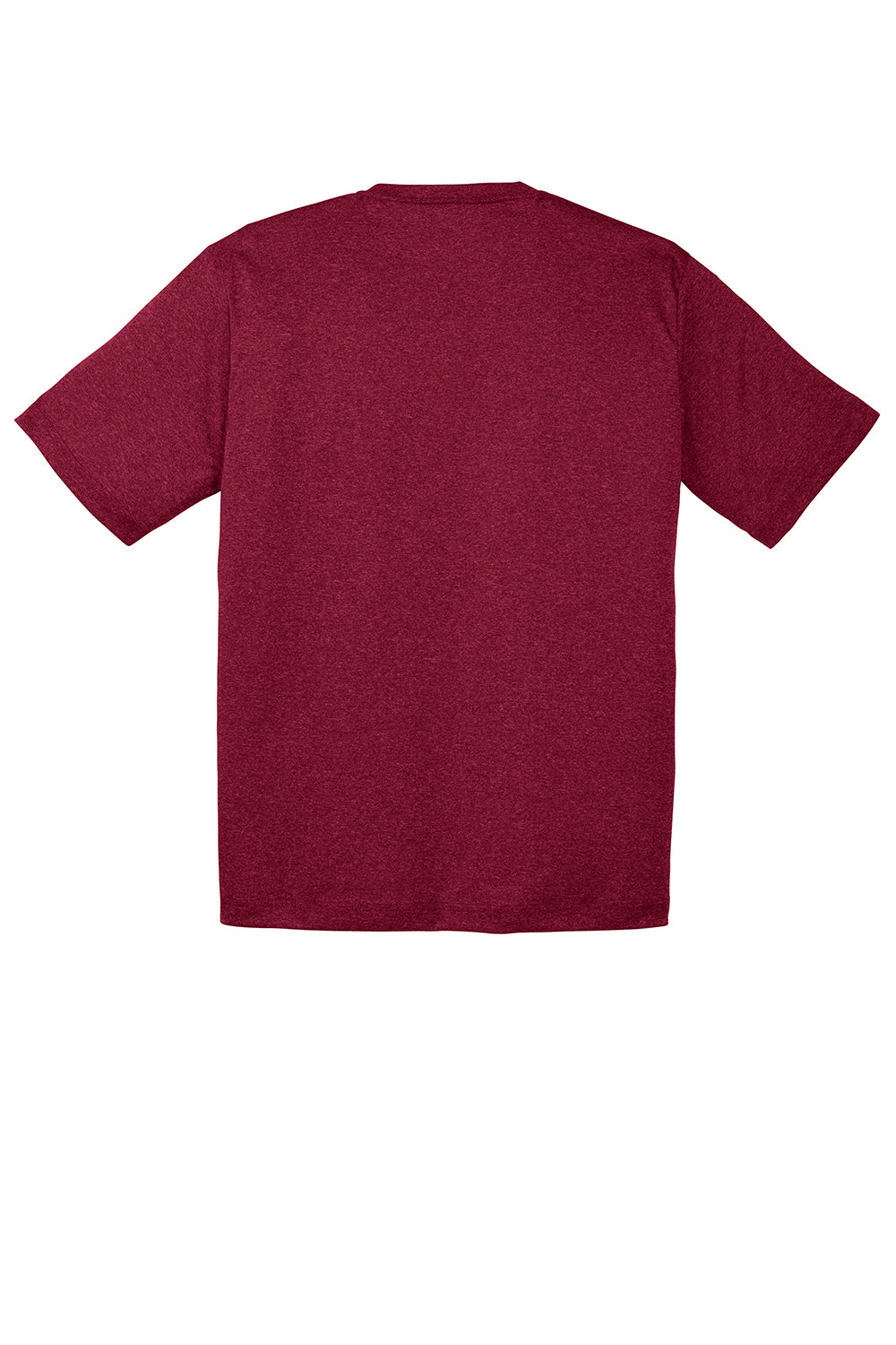 Sport-Tek ST360/TST360 Mens Contender Heather Moisture Wicking Short Sleeve Crewneck T-Shirt Heather Cardinal Red Flat Back