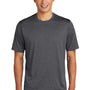 Sport-Tek Mens Contender Heather Moisture Wicking Short Sleeve Crewneck T-Shirt - Heather Graphite Grey