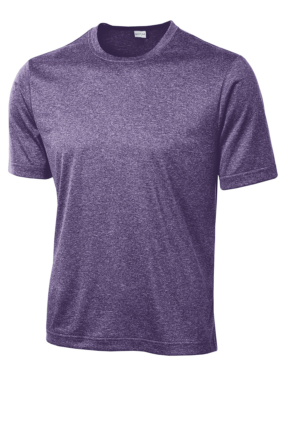 Sport-Tek ST360/TST360 Mens Contender Heather Moisture Wicking Short Sleeve Crewneck T-Shirt Heather Purple Flat Front