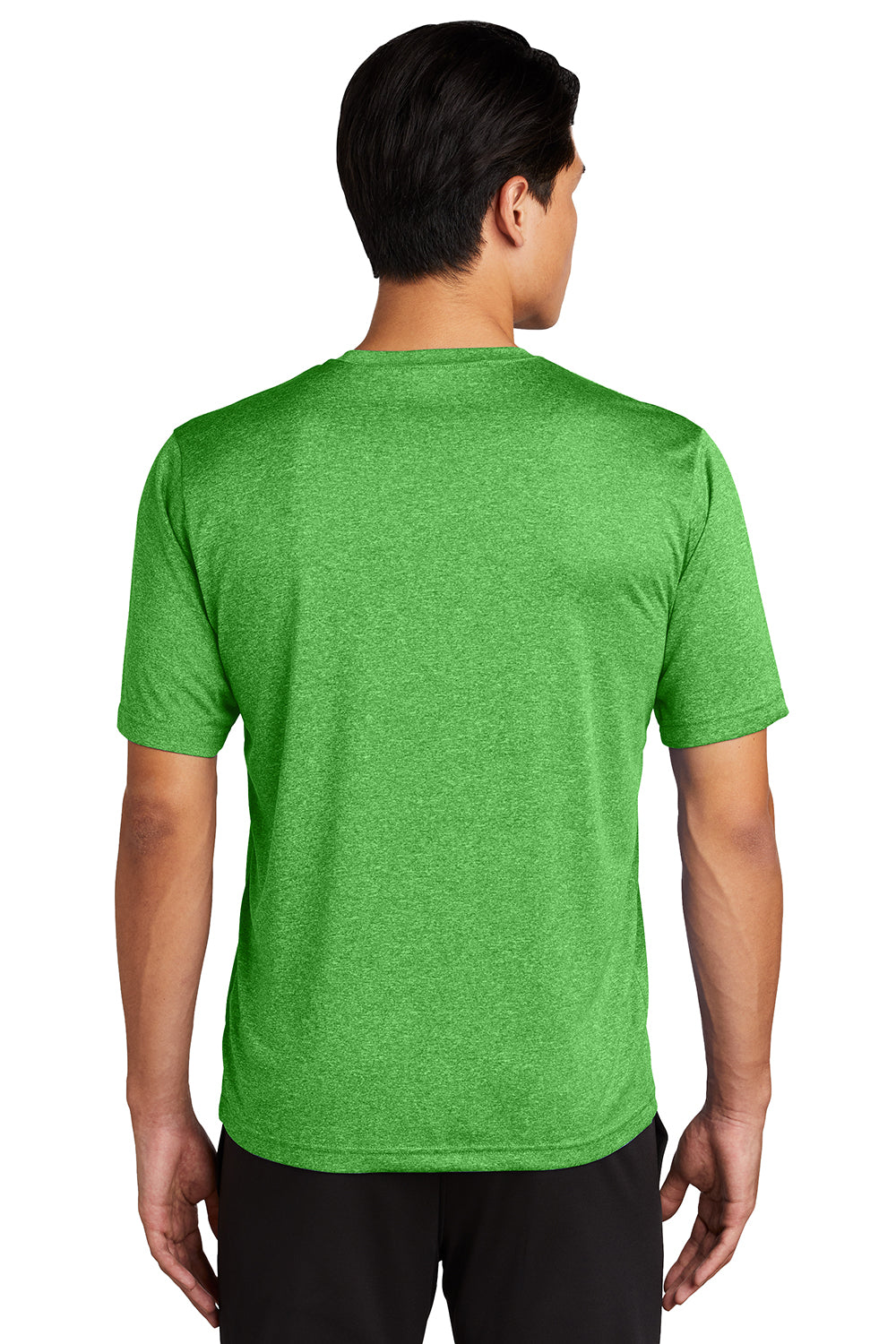 Sport-Tek ST360/TST360 Mens Contender Heather Moisture Wicking Short Sleeve Crewneck T-Shirt Heather Turf Green Model Back