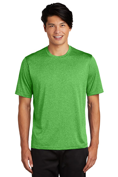 Sport-Tek ST360/TST360 Mens Contender Heather Moisture Wicking Short Sleeve Crewneck T-Shirt Heather Turf Green Model Front