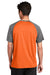 Sport-Tek ST362 Mens Contender Heather Moisture Wicking Short Sleeve Crewneck T-Shirt Heather Deep Orange/Heather Graphite Grey Model Back