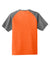 Sport-Tek ST362 Mens Contender Heather Moisture Wicking Short Sleeve Crewneck T-Shirt Heather Deep Orange/Heather Graphite Grey Flat Back