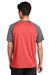 Sport-Tek ST362 Mens Contender Heather Moisture Wicking Short Sleeve Crewneck T-Shirt Heather Scarlet Red/Heather Graphite Grey Model Back