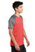 Sport-Tek ST362 Mens Contender Heather Moisture Wicking Short Sleeve Crewneck T-Shirt Heather Scarlet Red/Heather Graphite Grey Model Side