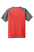 Sport-Tek ST362 Mens Contender Heather Moisture Wicking Short Sleeve Crewneck T-Shirt Heather Scarlet Red/Heather Graphite Grey Flat Back