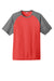 Sport-Tek ST362 Mens Contender Heather Moisture Wicking Short Sleeve Crewneck T-Shirt Heather Scarlet Red/Heather Graphite Grey Flat Front