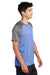 Sport-Tek ST362 Mens Contender Heather Moisture Wicking Short Sleeve Crewneck T-Shirt Heather True Royal Blue/Heather Graphite Grey Model Side