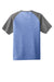 Sport-Tek ST362 Mens Contender Heather Moisture Wicking Short Sleeve Crewneck T-Shirt Heather True Royal Blue/Heather Graphite Grey Flat Back