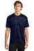 Sport-Tek ST370 Mens CamoHex Moisture Wicking Short Sleeve Crewneck T-Shirt True Navy Blue Model Front