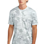 Sport-Tek Mens CamoHex Moisture Wicking Short Sleeve Crewneck T-Shirt - White