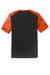 Sport-Tek ST371 Mens CamoHex Moisture Wicking Short Sleeve Crewneck T-Shirt Black/Neon Orange Flat Back