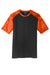 Sport-Tek ST371 Mens CamoHex Moisture Wicking Short Sleeve Crewneck T-Shirt Black/Neon Orange Flat Front