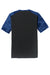 Sport-Tek ST371 Mens CamoHex Moisture Wicking Short Sleeve Crewneck T-Shirt Black/True Royal Blue Flat Back