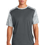 Sport-Tek Mens CamoHex Moisture Wicking Short Sleeve Crewneck T-Shirt - Iron Grey/White