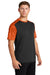 Sport-Tek ST371 Mens CamoHex Moisture Wicking Short Sleeve Crewneck T-Shirt Black/Neon Orange Model 3q