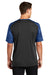 Sport-Tek ST371 Mens CamoHex Moisture Wicking Short Sleeve Crewneck T-Shirt Black/True Royal Blue Model Back