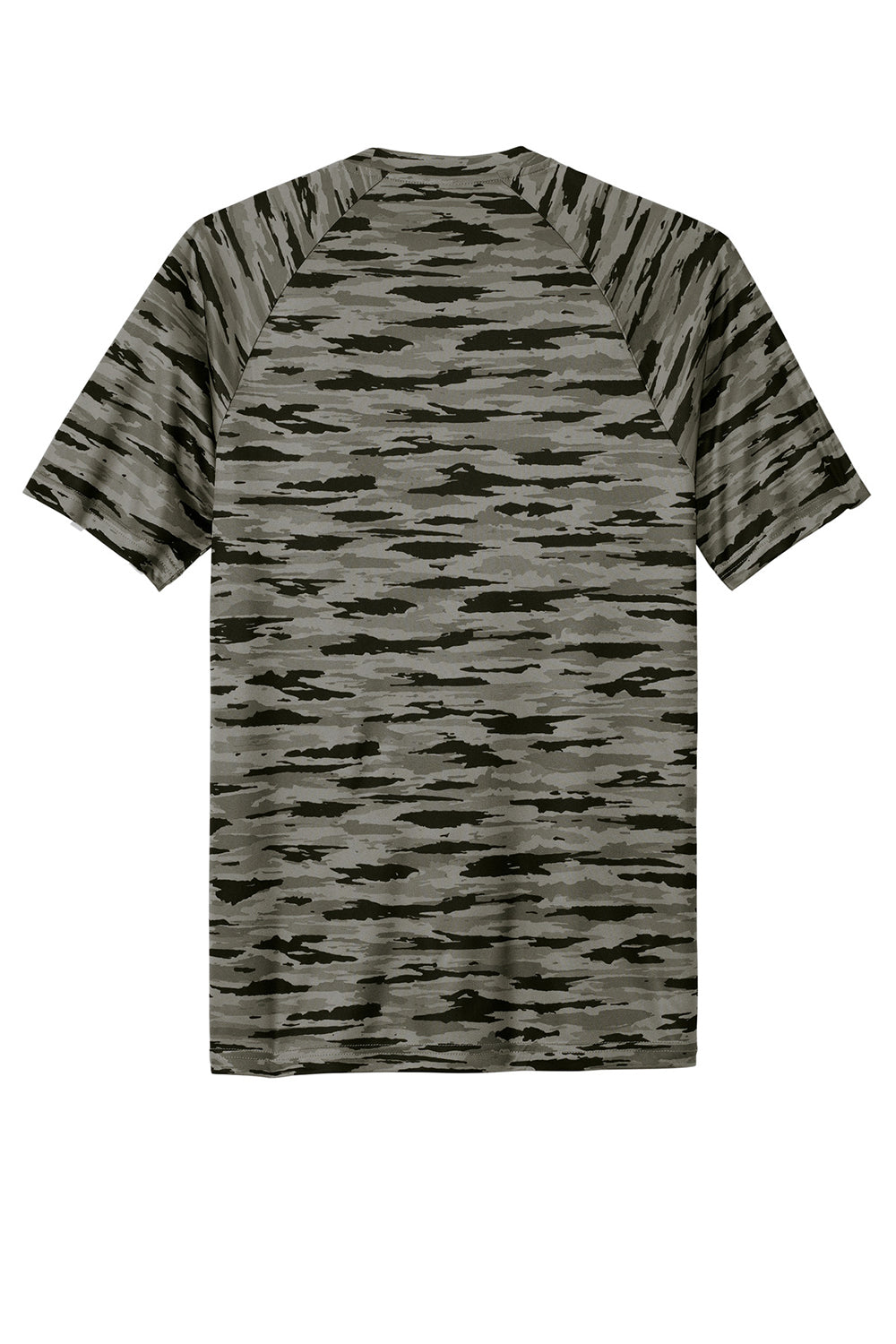 Sport-Tek ST375 Mens Drift Camo Moisture Wicking Short Sleeve Crewneck T-Shirt Black Flat Back