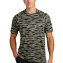 Sport-Tek Mens Drift Camo Moisture Wicking Short Sleeve Crewneck T-Shirt - Black