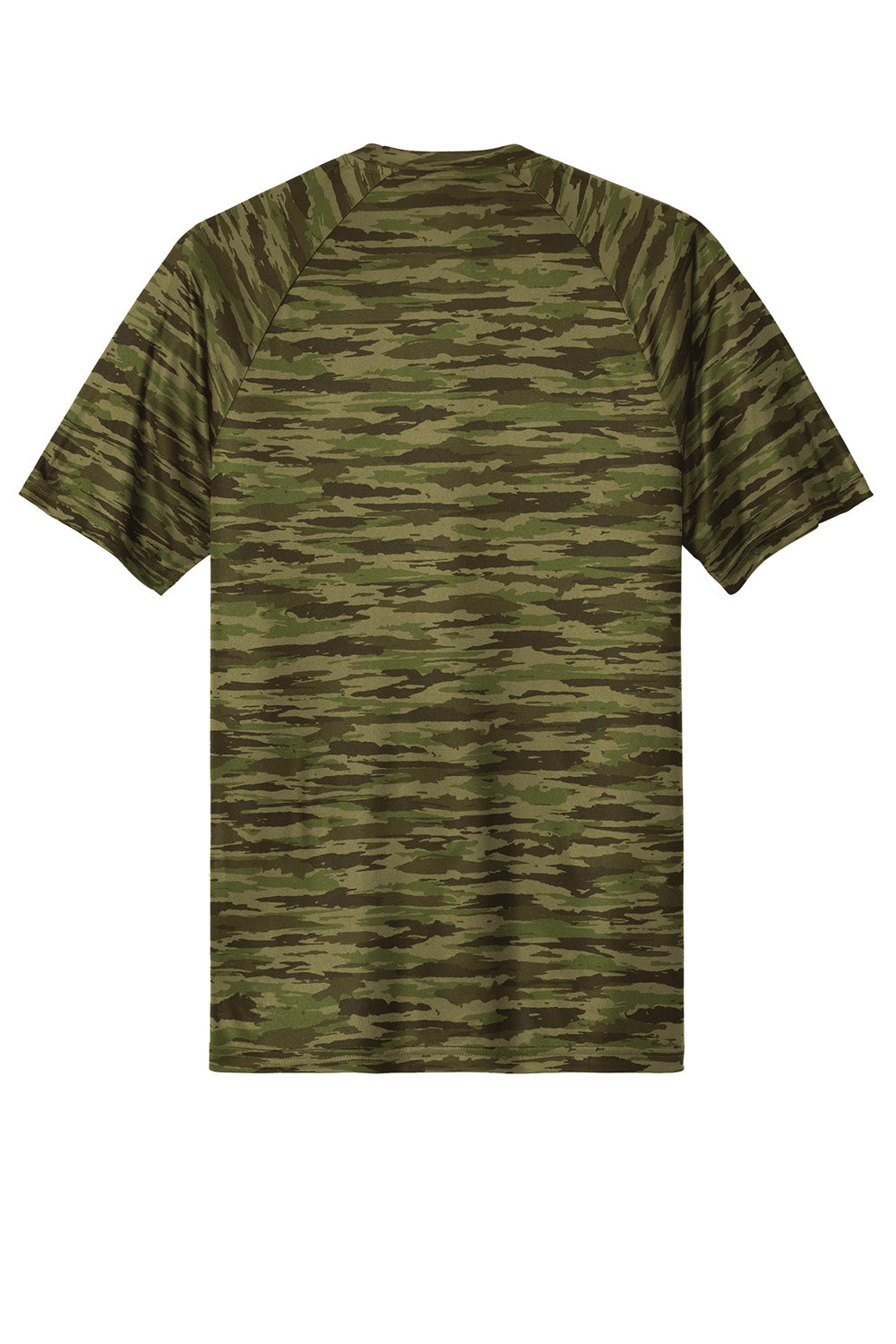 Sport-Tek ST375 Mens Drift Camo Moisture Wicking Short Sleeve Crewneck T-Shirt Olive Drab Green Flat Back