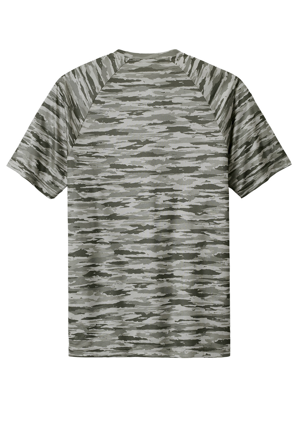 Sport-Tek ST375 Mens Drift Camo Moisture Wicking Short Sleeve Crewneck T-Shirt Silver Grey Flat Back