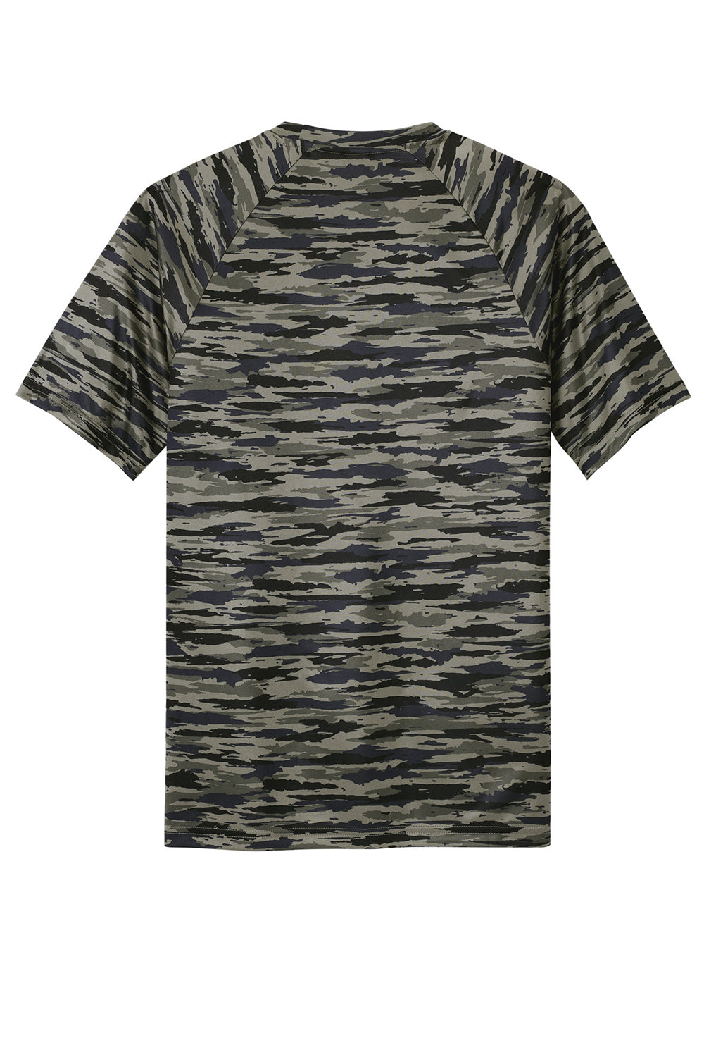 Sport-Tek ST375 Mens Drift Camo Moisture Wicking Short Sleeve Crewneck T-Shirt True Navy Blue Flat Back