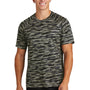 Sport-Tek Mens Drift Camo Moisture Wicking Short Sleeve Crewneck T-Shirt - True Navy Blue