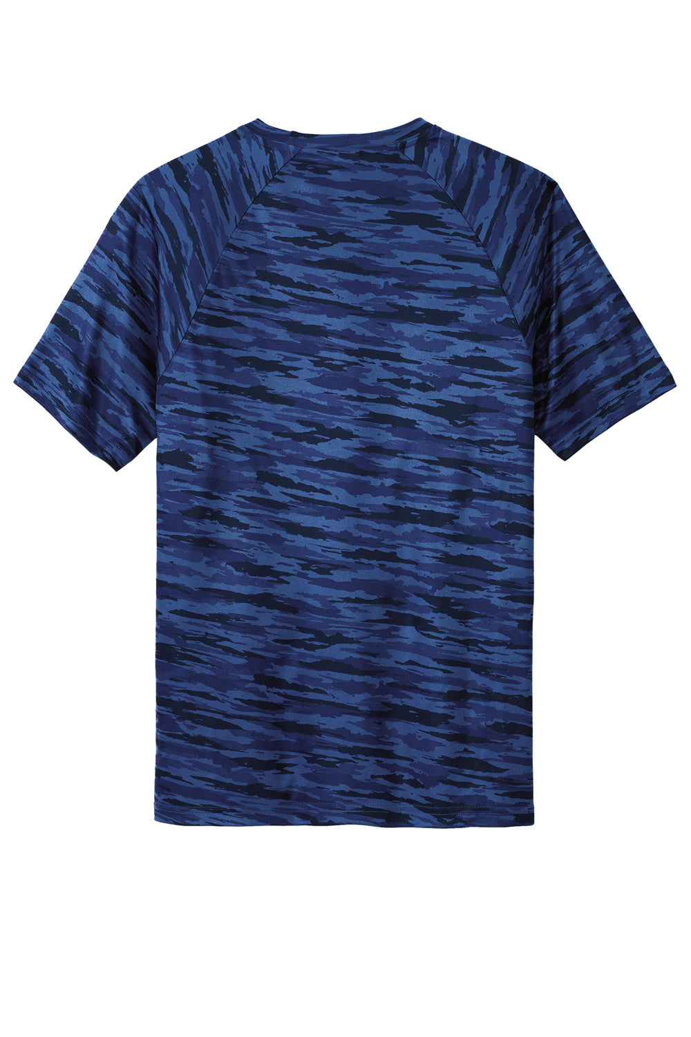 Sport-Tek ST375 Mens Drift Camo Moisture Wicking Short Sleeve Crewneck T-Shirt True Royal Blue Flat Back