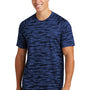 Sport-Tek Mens Drift Camo Moisture Wicking Short Sleeve Crewneck T-Shirt - Royal Blue