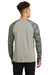 Sport-Tek ST376LS Mens Drift Camo Colorblock Moisture Wicking Long Sleeve Crewneck T-Shirt Silver Grey Model Back