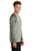 Sport-Tek ST376LS Mens Drift Camo Colorblock Moisture Wicking Long Sleeve Crewneck T-Shirt Silver Grey Model Side